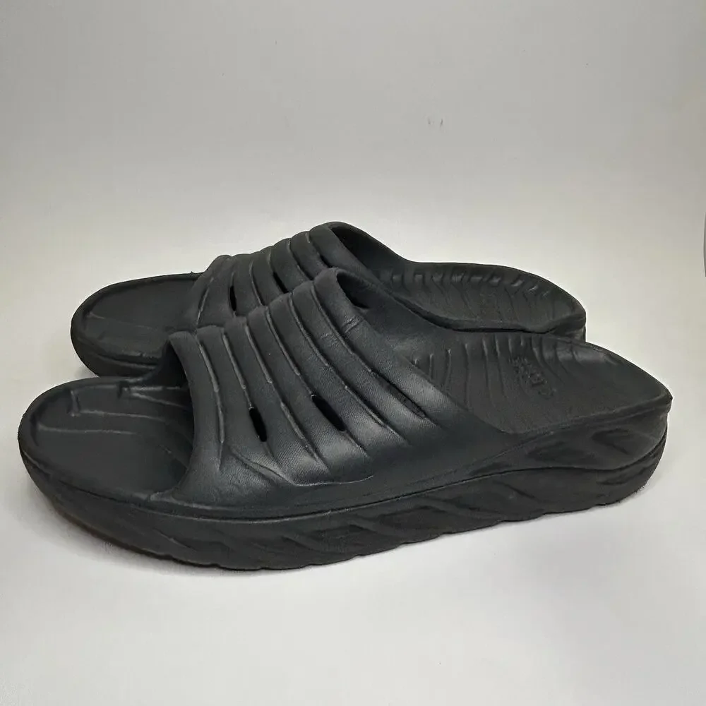 Hoka One One Ora Recovery Slide 2 Sandals Mens Size 12 Black Slip On Comfort